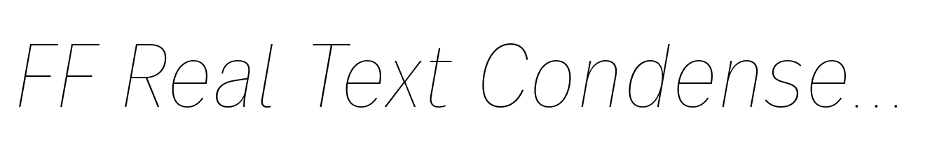 FF Real Text Condensed Thin Oblique